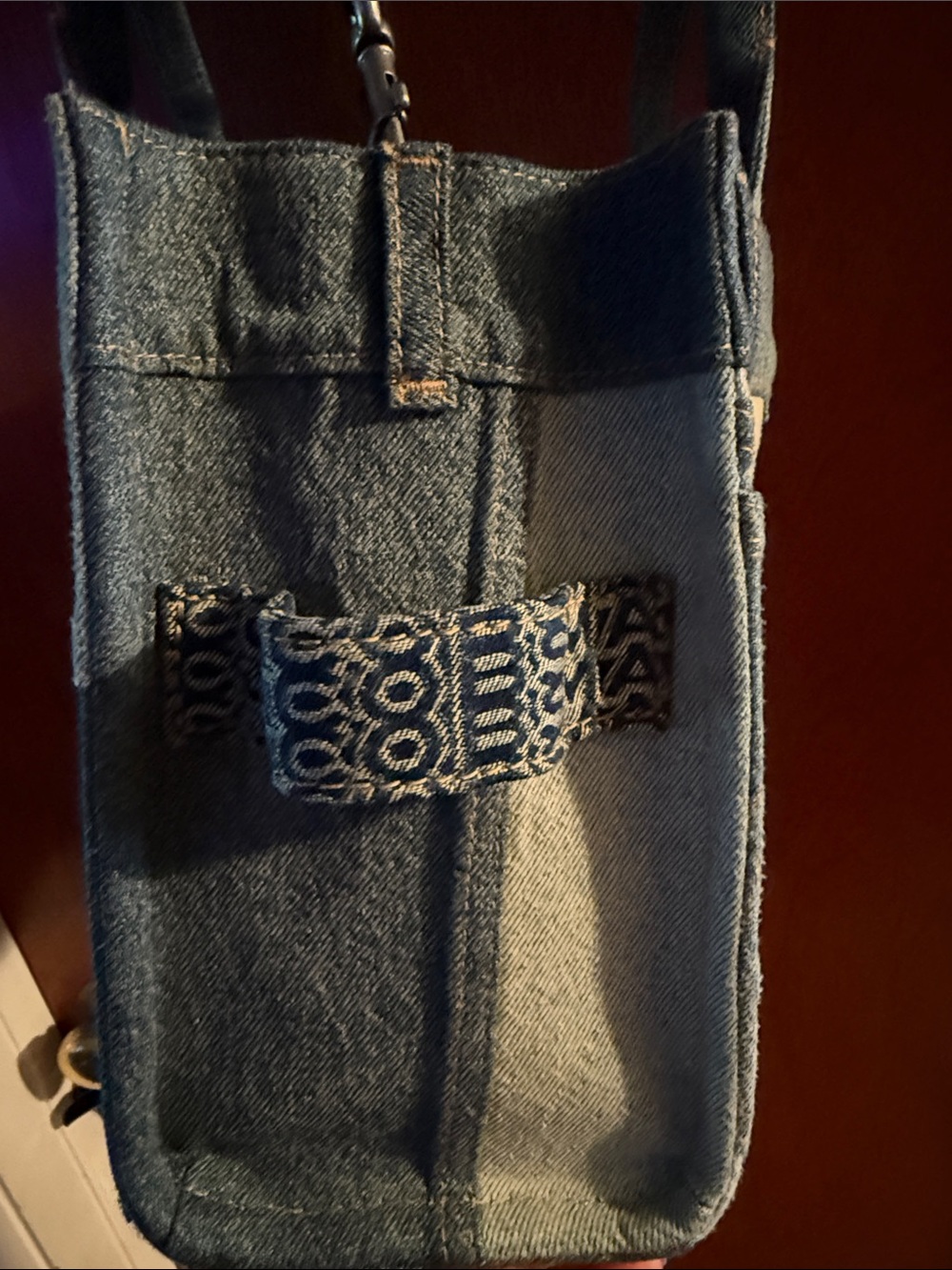 Marc Jacobs Denim Patchwork Tote Bag with White Logo - Picture 9 of 9